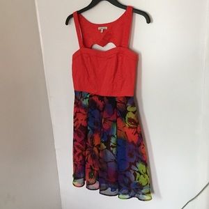 Red floral Charlotte Russe dress.